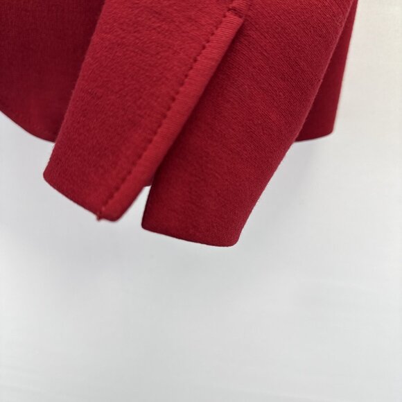 Talbots Womens Blazer Jacket Size 12 Solid Red Button Pockets Stretch Wool Blend - Picture 5 of 13